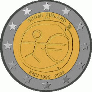 2 EURO 2009	10 jaar EMU	UNC Finland